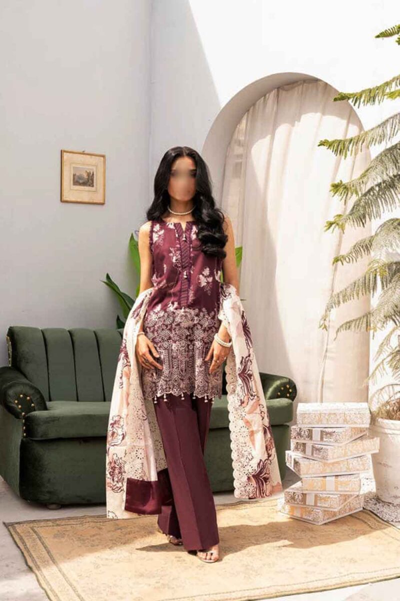 Firdous Embrioded Printed Lawn 3Pc