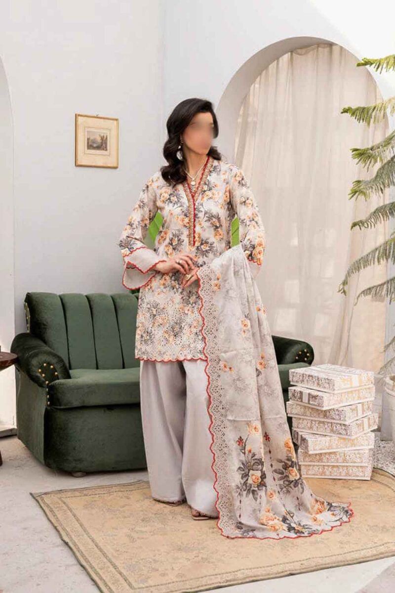 Firdous - Embroidered - Printed - Lawn 3 Piece