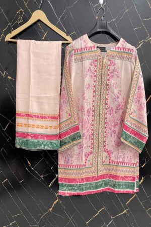 Pink Swiss Lawn Co-Ord Set for Women – Clothline