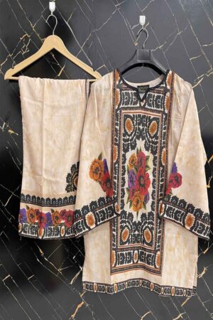 Swiss Lawn Printed Stitched 2 Piece women’s outfit by Clothline, lightweight and comfortable summer wear