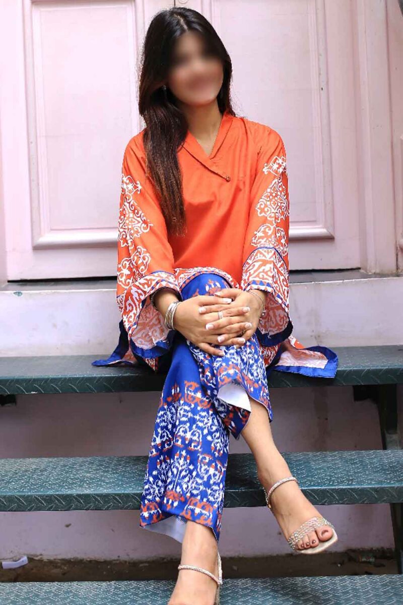 Front View – Swiss Lawn Printed Stitched 2 Piece – Clothline Summer Collection Front view of Swiss Lawn Printed Stitched 2 Piece by Clothline showcasing original stock fabric and detailed printed stitching